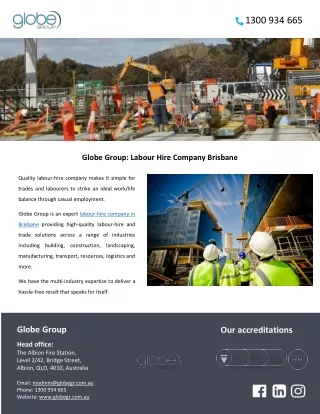 Globe Group: Labour Hire Company Brisbane