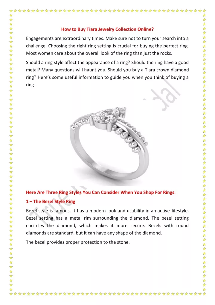 how to buy tiara jewelry collection online