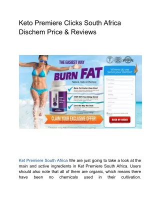 Keto Premiere Clicks South Africa Dischem Price & Reviews