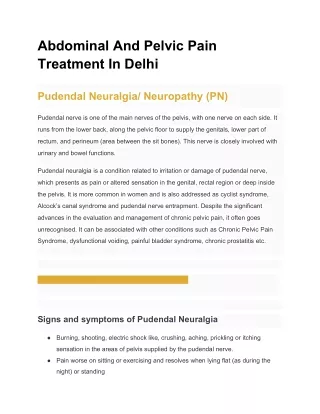 Abdominal And Pelvic Pain Treatment In Delhi
