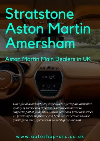 Aston Martin Main Dealers in Uk | Stratstone Aston Martin Amersham