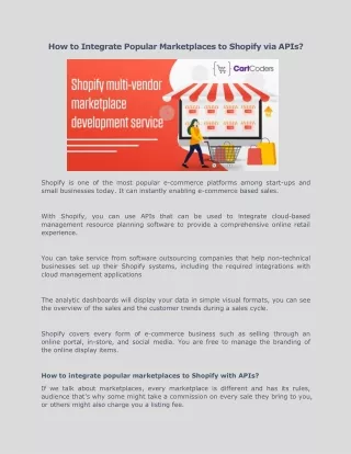 how to integrate popular marketplaces to shopify