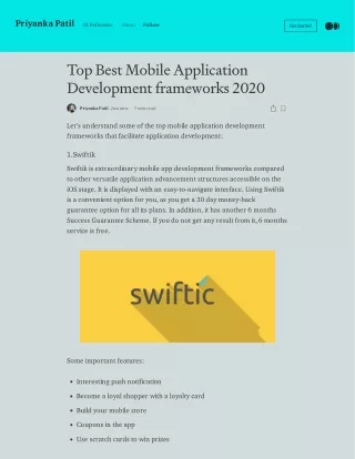 Top Best Mobile Application Development frameworks 2020