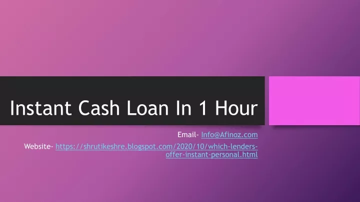 instant cash loan in 1 hour