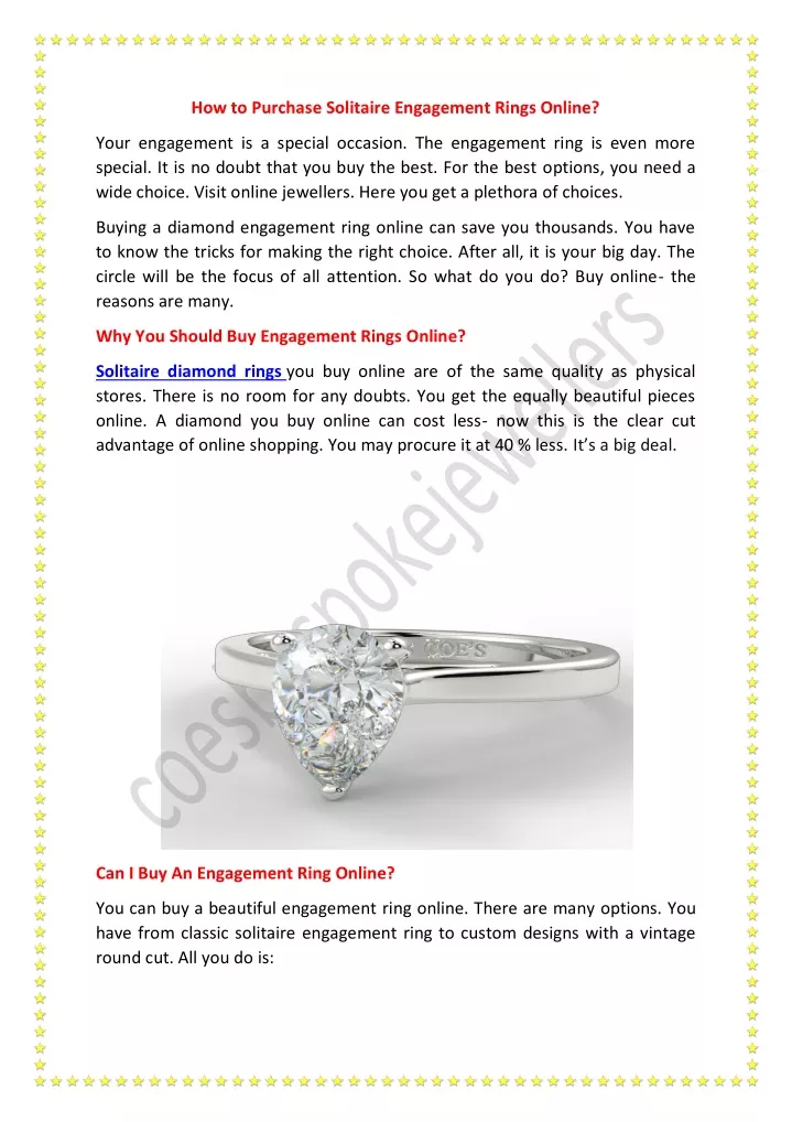 how to purchase solitaire engagement rings online