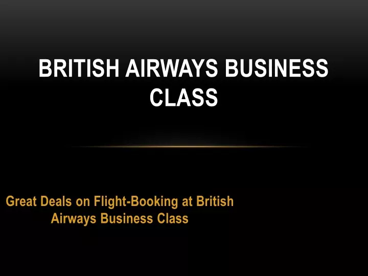 british airways business class