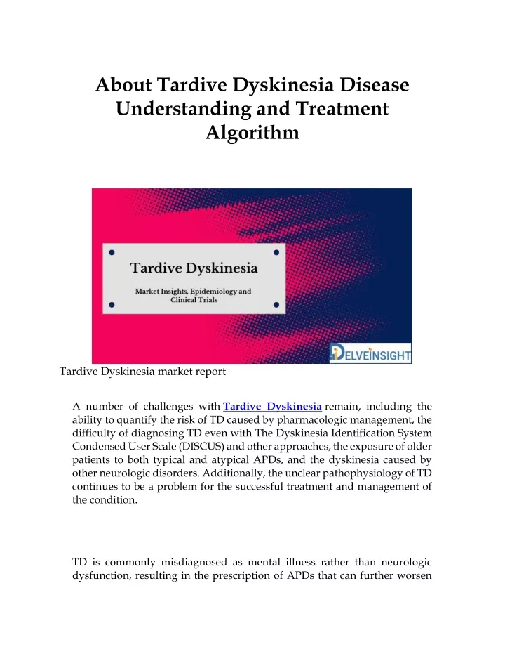 about tardive dyskinesia disease understanding