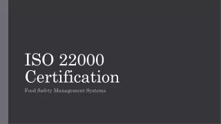ISO 22000 Certification - Food Safety Management Systems