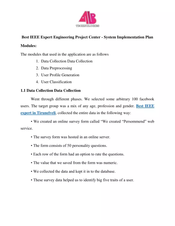 best ieee expert engineering project center