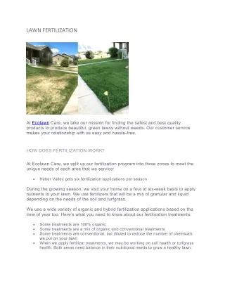 Heber-Midway Lawn Fertilization