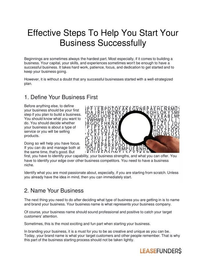 effective steps to help you start your business successfully