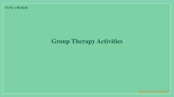 group therapy activities