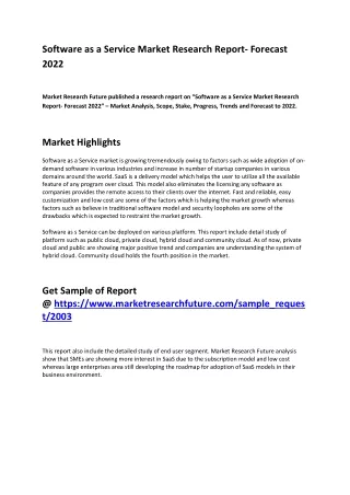 software as a service market research report