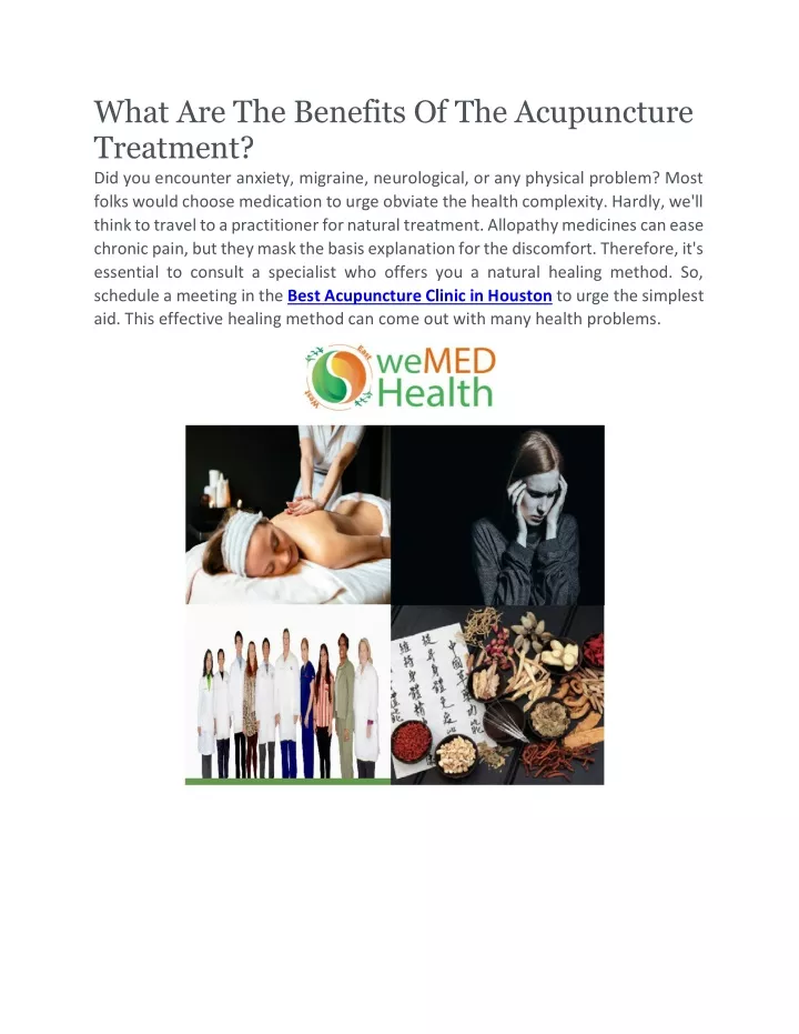 what are the benefits of the acupuncture