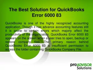 the best solution for quickbooks error 6000 83