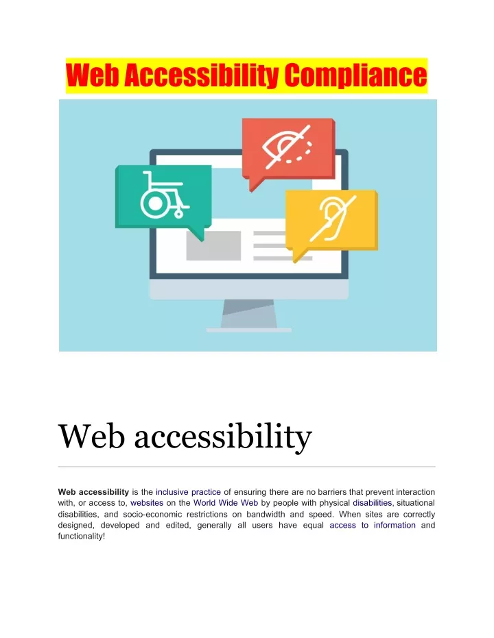 web accessibility compliance