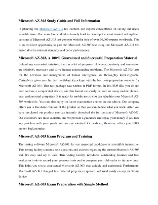 Microsoft AZ-303 Exam Package with PDF Format