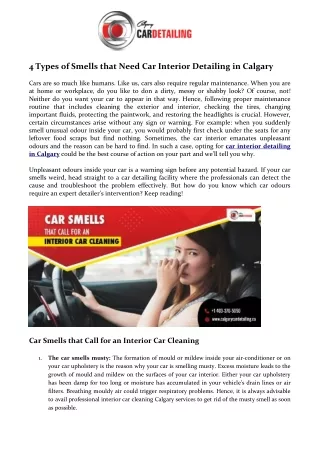 4 types of smells that need car interior