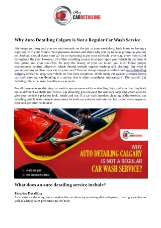 why auto detailing calgary is not a regular