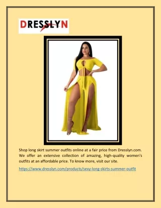 Shop Long Skirt Summer Outfits Online | Dresslyn