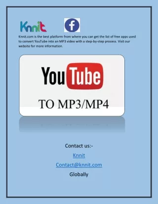 Free Youtube To MP3 Converter4 | Knnit.com