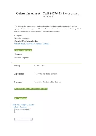 calendula extract cas 84776 23 8 catalog number