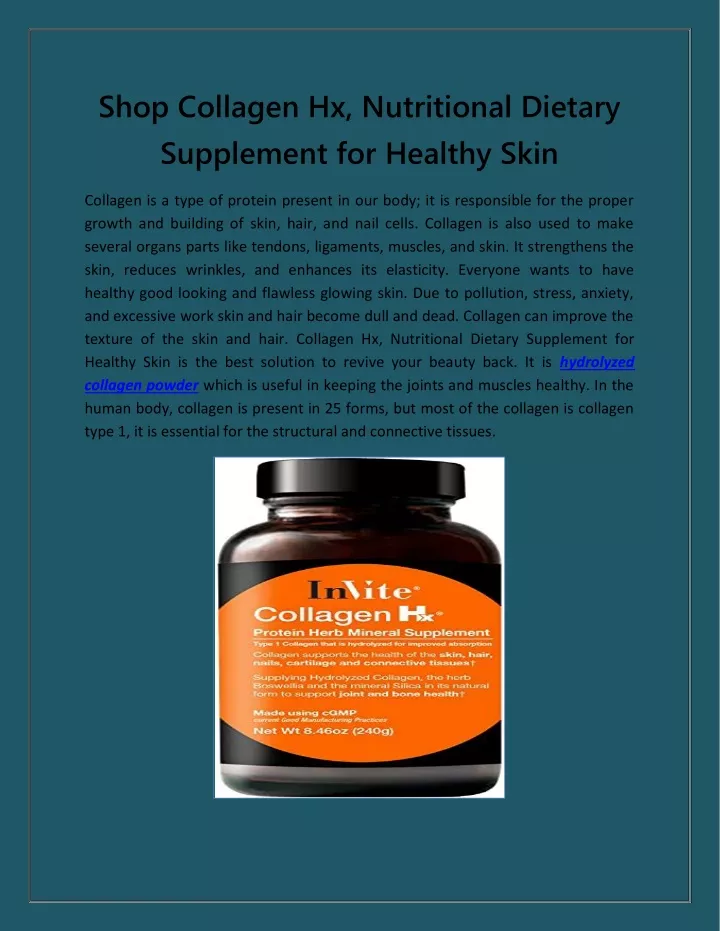shop collagen hx nutritional dietary supplement