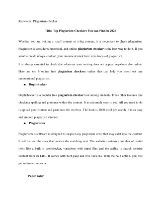keywords plagiarism checker