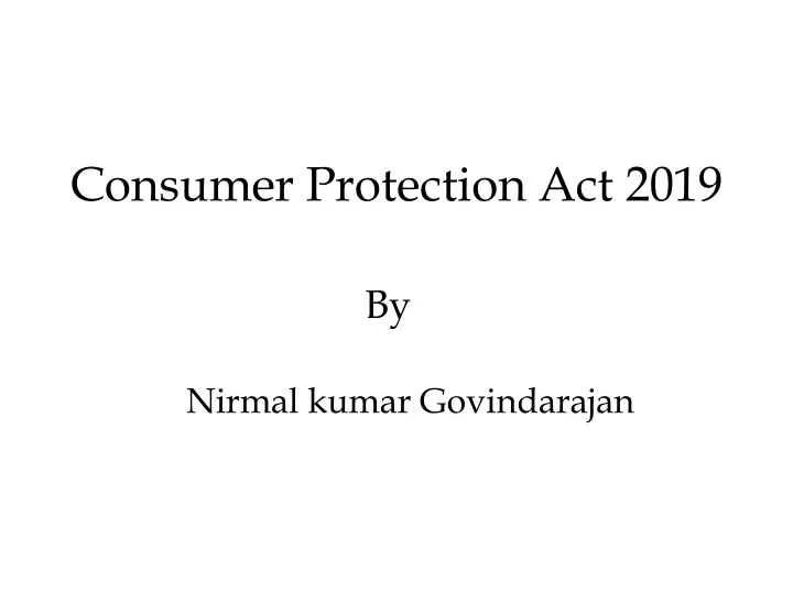 consumer protection act 2019
