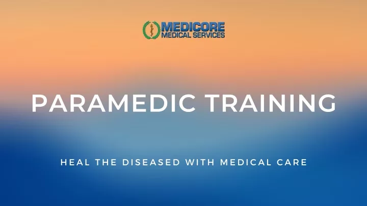 paramedic training