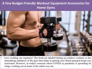 A Few Budget-Friendly Workout Equipment Accessories for Home Gyms
