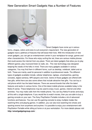 new generation smart gadgets has a number