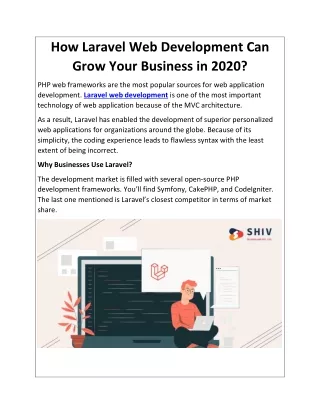 how laravel web development can grow your