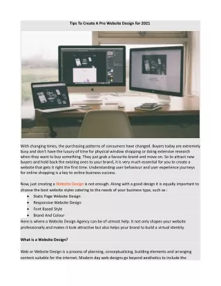 tips to create a pro website design for 2021