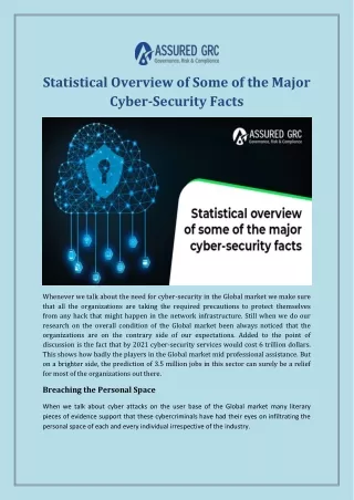 Statistical Overview of Some of the Major Cyber-Security Facts