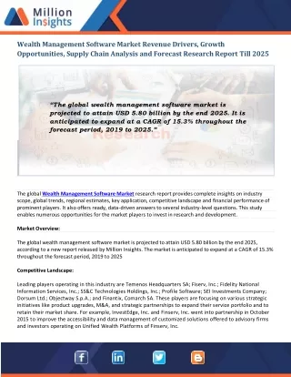 wealth management software market revenue drivers