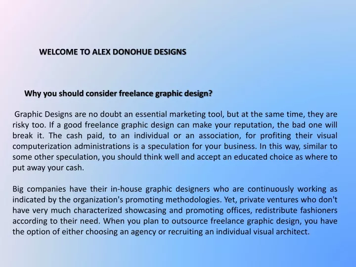 welcome to alex donohue designs