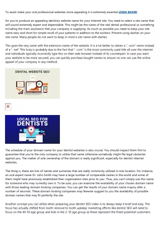 to assist make your oral professional websites