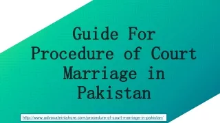 Guidance For Court Marriage in Pakistan - Know Court Marriage Procedure in Pakistan Legally
