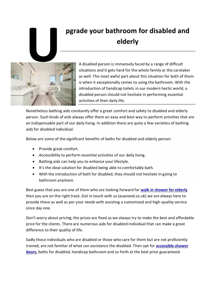 pgrade your bathroom for disabled and elderly u