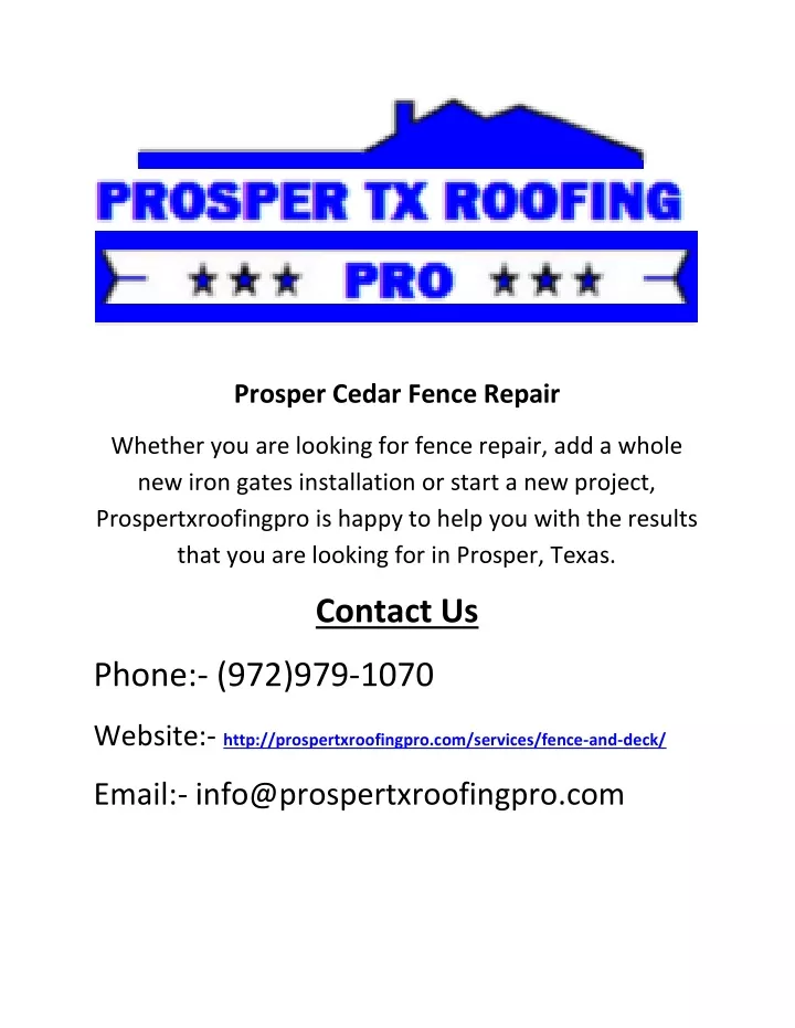 prosper cedar fence repair