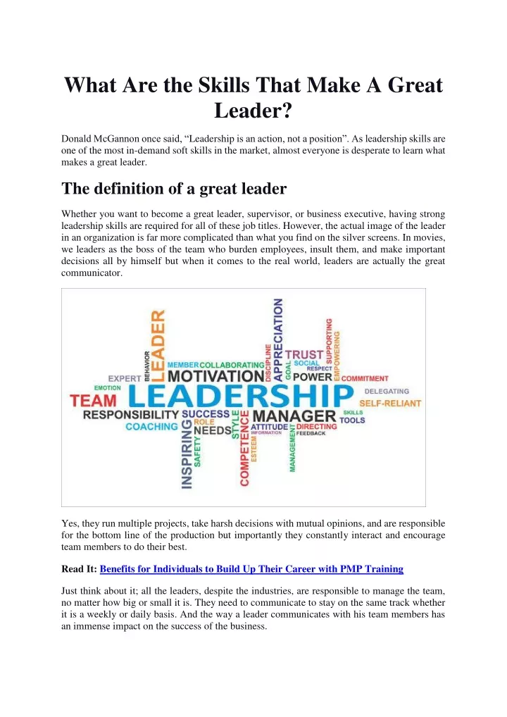 what are the skills that make a great leader