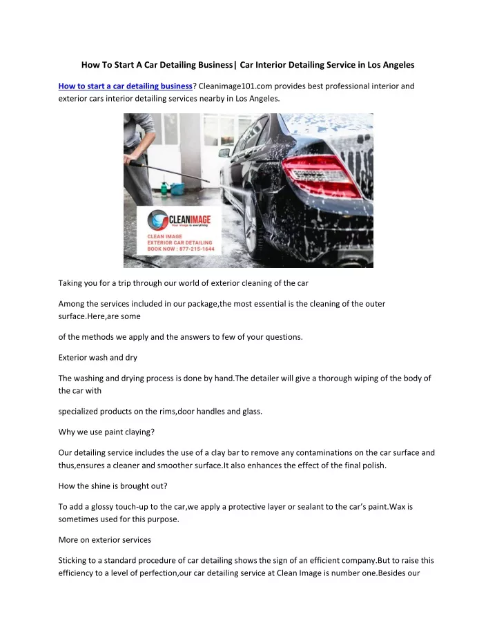 how to start a car detailing business