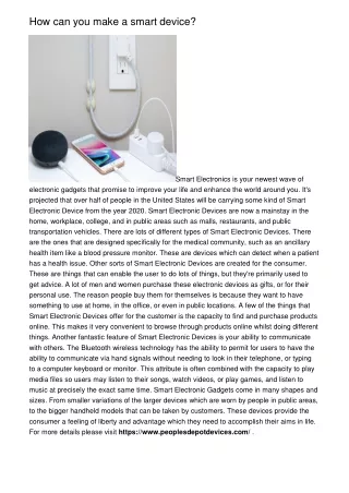how can you make a smart device