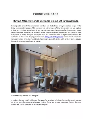 buy an attractive and functional dining