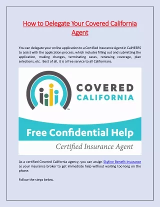 how to delegate your covered california