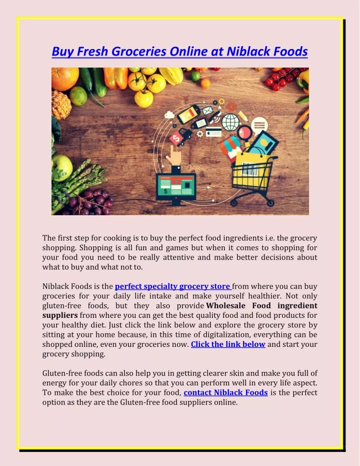 buy fresh groceries online at niblack foods
