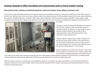 Buckeye Shapeform Offers Durability and Customization with In-house Powder Coating