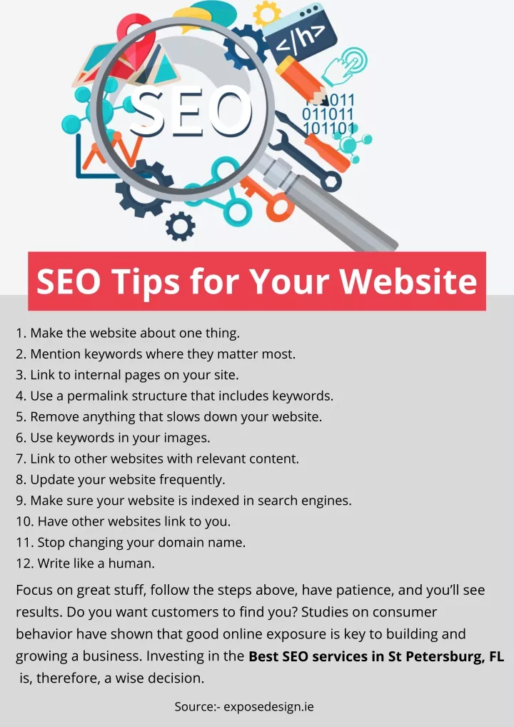 seo tips for your website