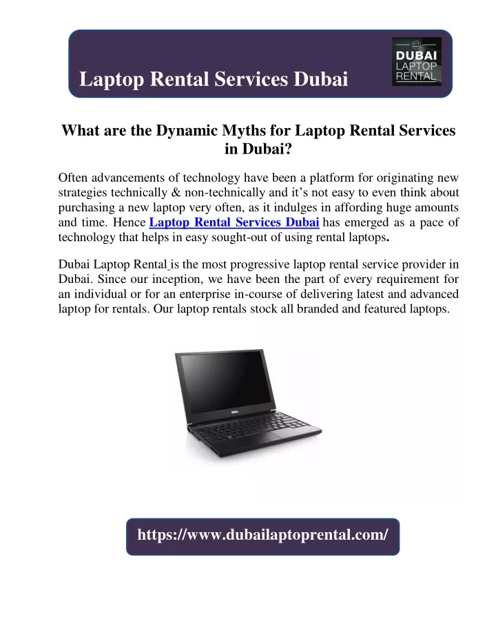 laptop rental services dubai